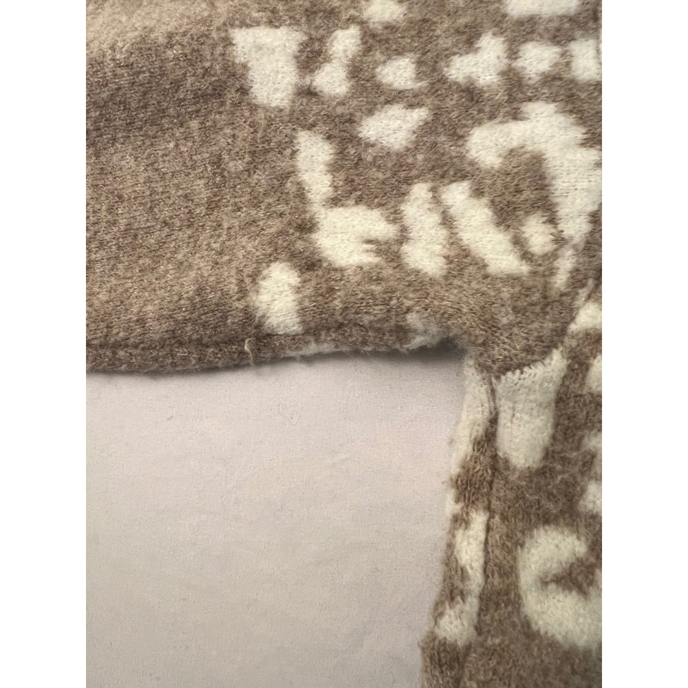 Joules Niamh Leopard Print Wool Blend Crew Neck Sweater Brown Womens Size 12 - Picture 10 of 10
